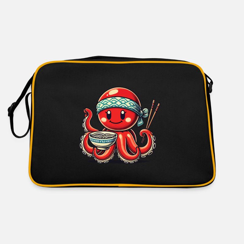 Japanese Ramen Noodles Anime Octopus Retro Bag