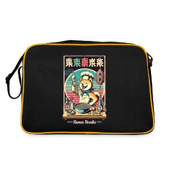 Shiba Dog Ramen Chef Funny Dogs Japan - Retro Bag - black/gold - Back