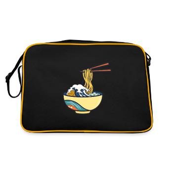 Japanese Ramen Ukiyo-E Retro Aesthetic - Retro Bag - black/gold - Back