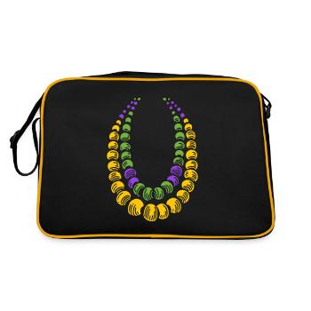 Colliers colorés de Mardi Gras pour les fêtards - Sac Retro - noir/or - Dos