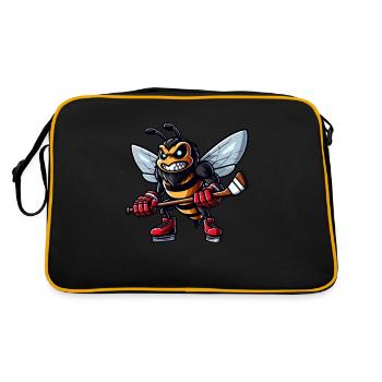 Bee Wasp Hornet Hockey Hockey Player Design - Retro Bag - black/gold - Back
