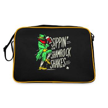 Sippin' On Shamrock Shakes St. Patrick's Day - Retro Bag - black/gold - Back