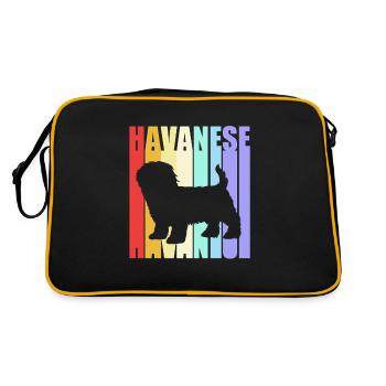 Chien bichon havanais - Sac Retro - noir/or - Dos