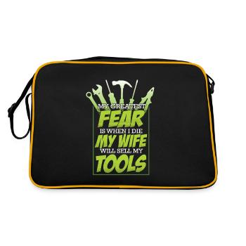 Handyman Fear Woman Sells My Tool - Retro Bag - black/gold - Back