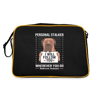 Bullmastiff - Retro Tasche - Schwarz/Gold - Hinten