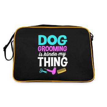 Toiletteur pour chiens - Sac Retro - noir/or - Dos