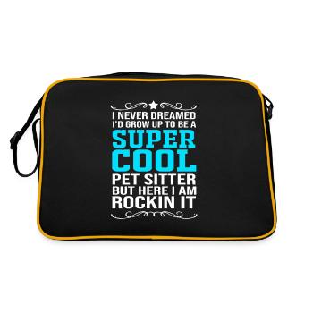 Pet Sitter Pets Babysitter - Retro Bag - black/gold - Back