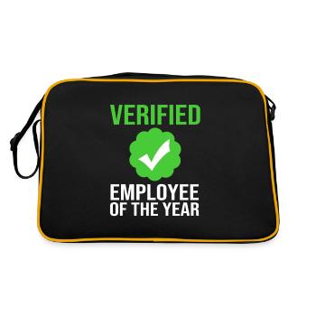 Mitarbeiter der Woche Mitarbeiter des Monats - Retro Tasche - Schwarz/Gold - Hinten