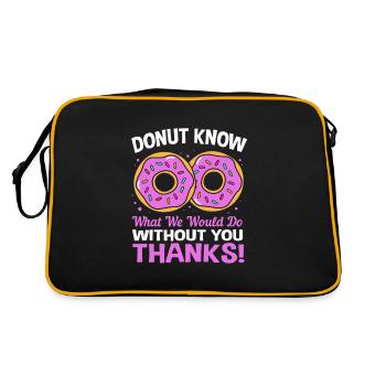Mitarbeiter der Woche Mitarbeiter des Monats - Retro Tasche - Schwarz/Gold - Hinten