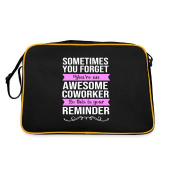 Mitarbeiter der Woche Mitarbeiter des Monats - Retro Tasche - Schwarz/Gold - Hinten