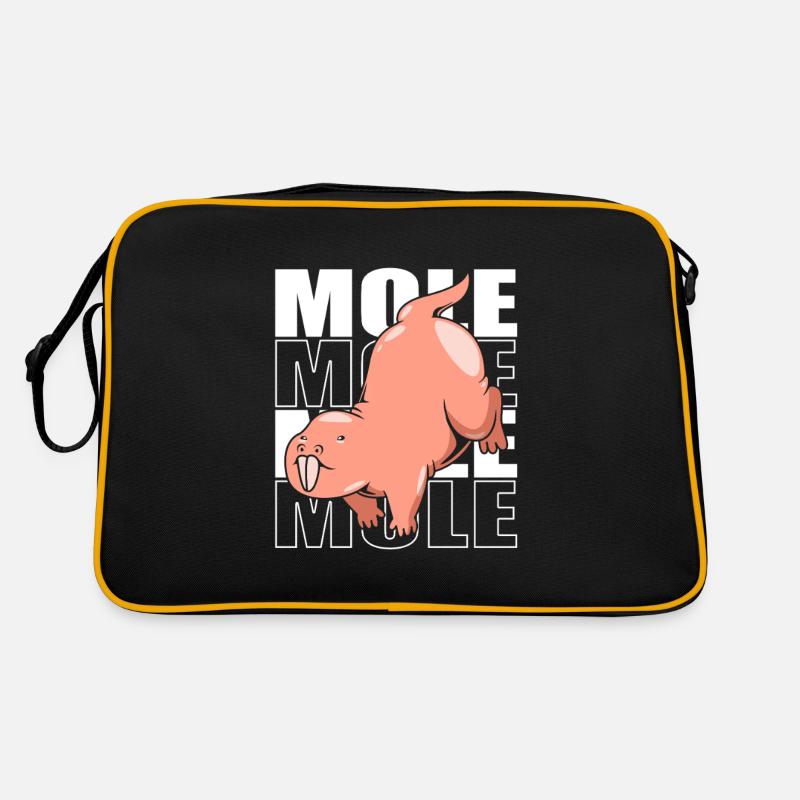 Nacktmull - Retro Tasche - Schwarz/Gold
