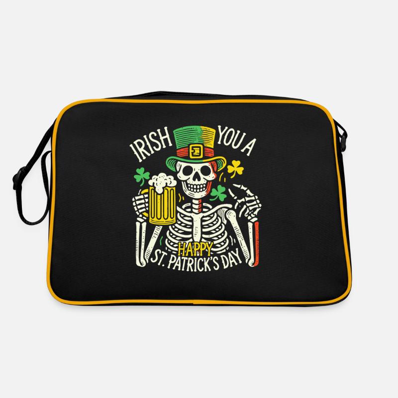 Merry St. Patrick's Day Skeleton Party Retro Bag