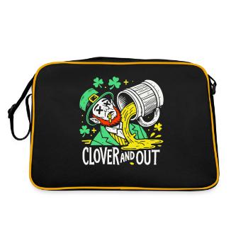 clover and out St. Patrick's Day Spaß - Retro Tasche - Schwarz/Gold - Hinten