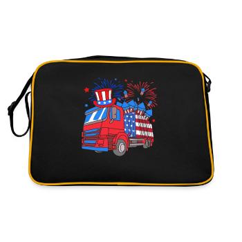 Garbage Truck Garbage Truck Garbage Man Trash Can - Retro Bag - black/gold - Back