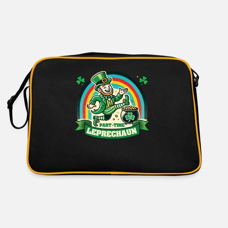 Teilzeit Kobold St. Patrick's Day Regenbogen Retro Tasche