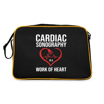 Kardiogramm Kardiographie Sonographie Ultraschall - Retro Tasche - Schwarz/Gold - Hinten