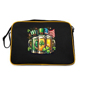St. Patrick's Day Beer Friends Shamrock - Retro Bag - black/gold - Back
