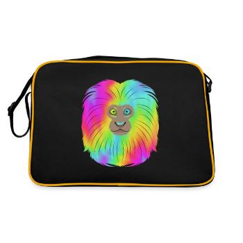 Singe Tamarin Singe Singe Visage de Singe - Sac Retro - noir/or - Dos
