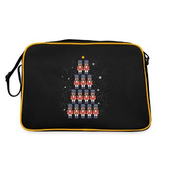 Nussknacker Weihnachten - Retro Tasche - Schwarz/Gold - Hinten
