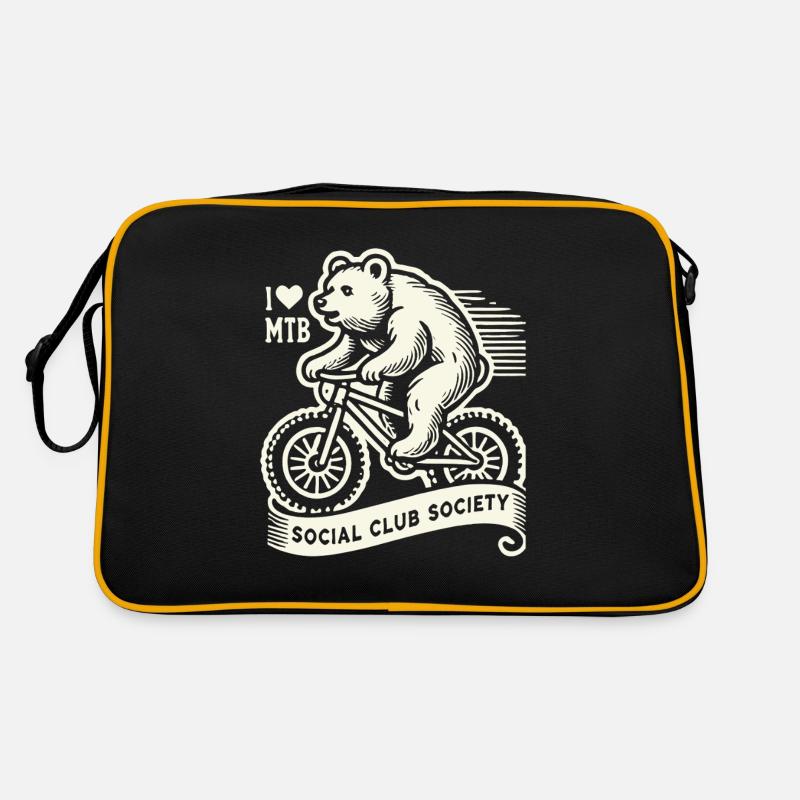 Bicycle Retro Style I Love MTB Bear Retro Bag