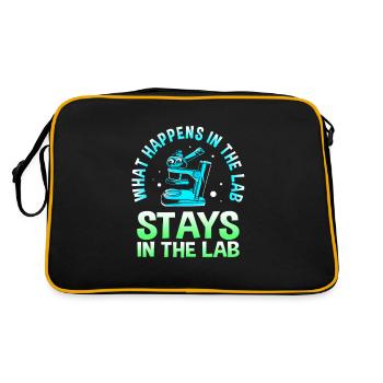 Laboratory Bio Chemistry Microscope Laboratory - Retro Bag - black/gold - Back