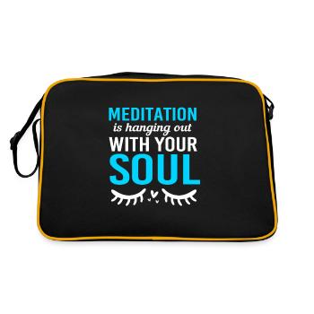 Meditation Chakra Zen - Retro Tasche - Schwarz/Gold - Hinten