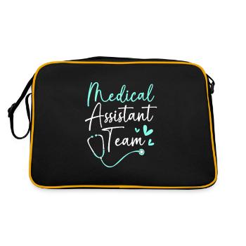 Medizin Mediziner MFA Team - Retro Tasche - Schwarz/Gold - Hinten