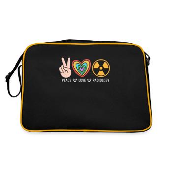 Radiologie Nuklear Atom Nuklearmedizin - Retro Tasche - Schwarz/Gold - Hinten
