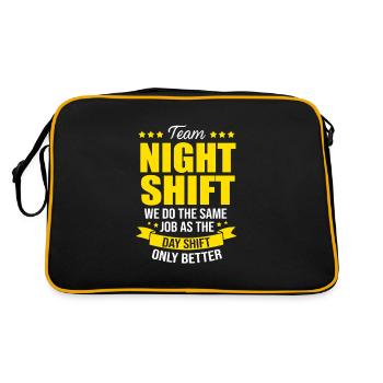 Night Shift Nurse Hospital Nursing - Retro Bag - black/gold - Back
