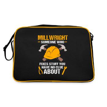 CNC Mechaniker Maschinenbau Schlosser - Retro Tasche - Schwarz/Gold - Hinten