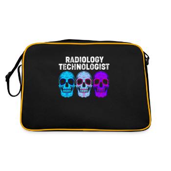 MRT Radiologe Radiologie Rad Tech Röntgen - Retro Tasche - Schwarz/Gold - Hinten