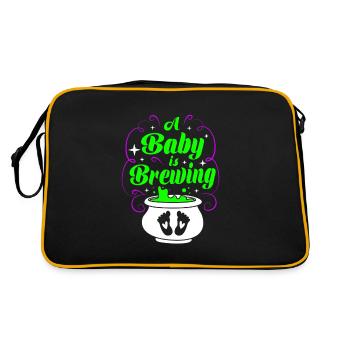 Gender Reveal Halloween Werdende Mutter - Retro Tasche - Schwarz/Gold - Hinten