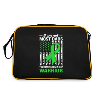 Autounfall Schädel-Hirn-Trauma Schädelhirntrauma - Retro Tasche - Schwarz/Gold - Hinten