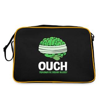 Schädel-Hirn-Trauma Schädelhirntrauma Autounfall - Retro Tasche - Schwarz/Gold - Hinten