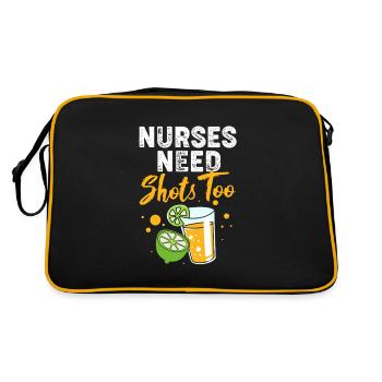 Krankenpfleger Krankenhaus Pfleger - Retro Tasche - Schwarz/Gold - Hinten