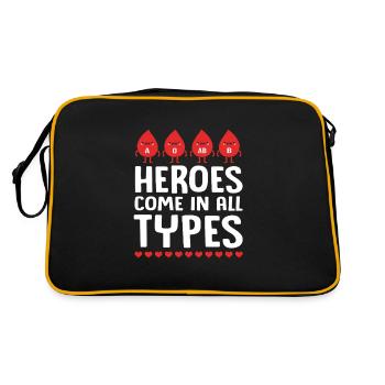 Blutspende Blut Blutspender - Retro Tasche - Schwarz/Gold - Hinten