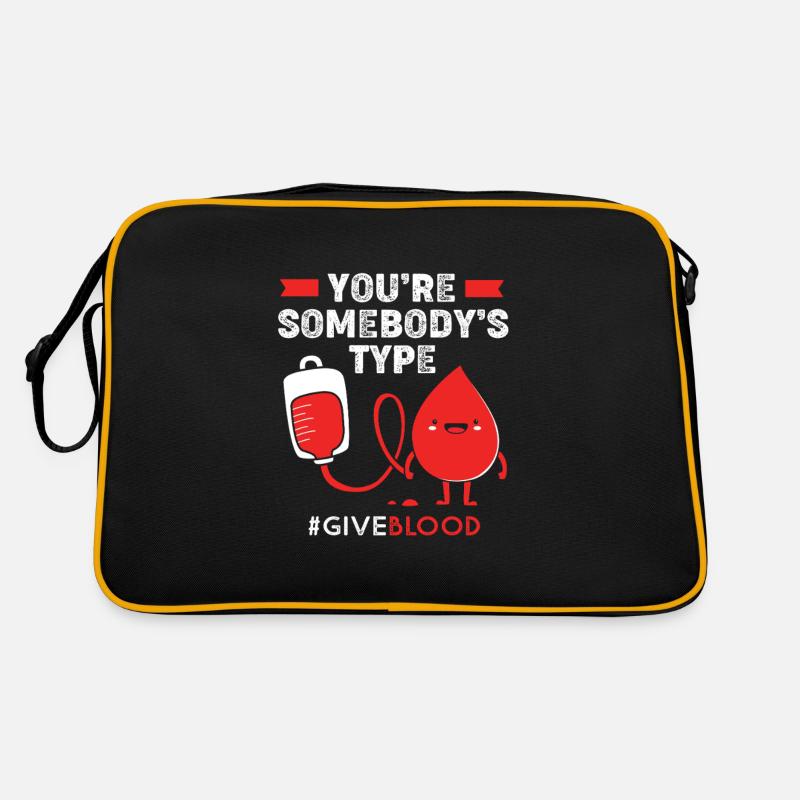 Blutspende Blut Blutspender - Retro Tasche - Schwarz/Gold