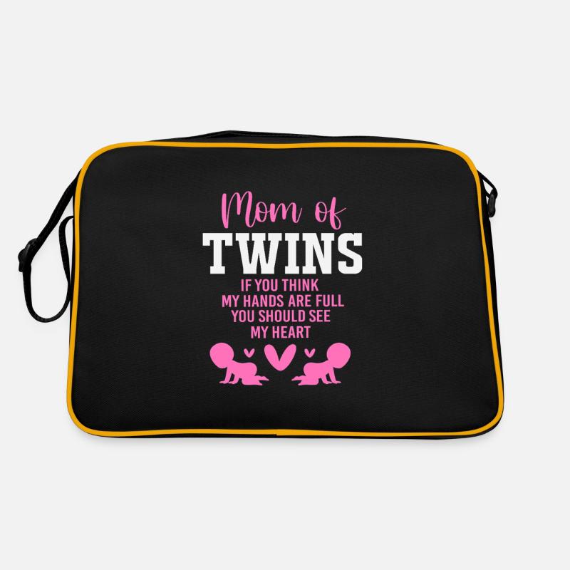 Zwillinge Mama Zwilling Mutter Geschenk Retro Tasche