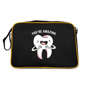 Dentiste dentaire Réceptionniste Dentiste - Sac Retro - noir/or - Dos