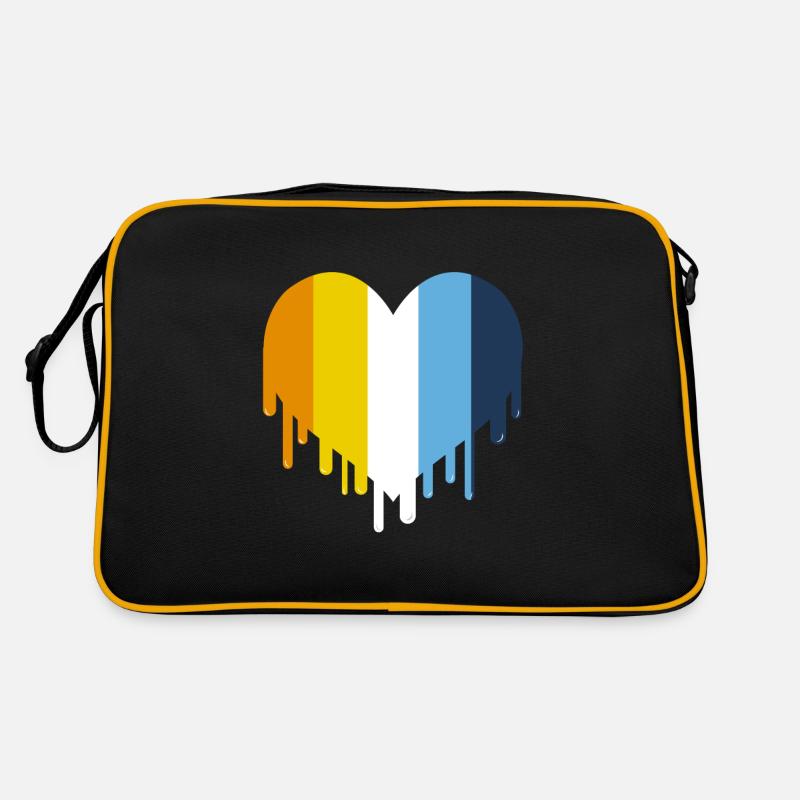 Tropfend Heart Aroace Pride - Retro Tasche - Schwarz/Gold