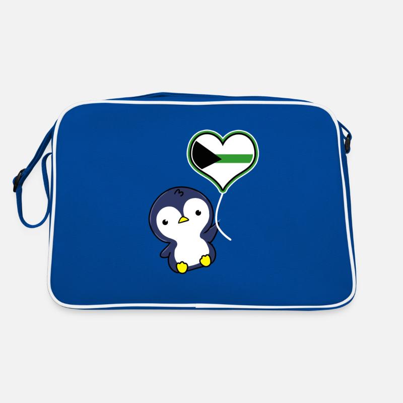 Pinguin Ballon Demiromantic Pride Retro Tasche