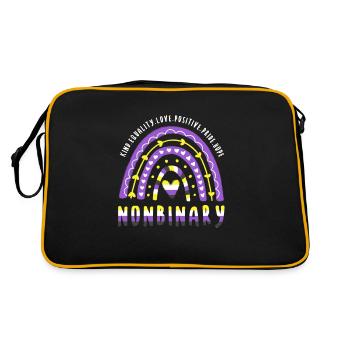Nonbinary Pride Nonbinary Rainbow - Retro Bag - black/gold - Back