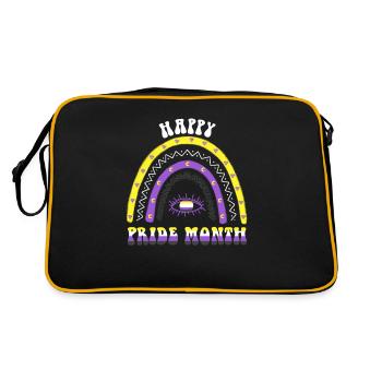 Boho Rainbow Happy Pride Mois Non binaire - Sac Retro - noir/or - Dos