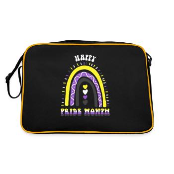 Happy Pride Month Nonbinary Boho Rainbow - Retro Bag - black/gold - Back