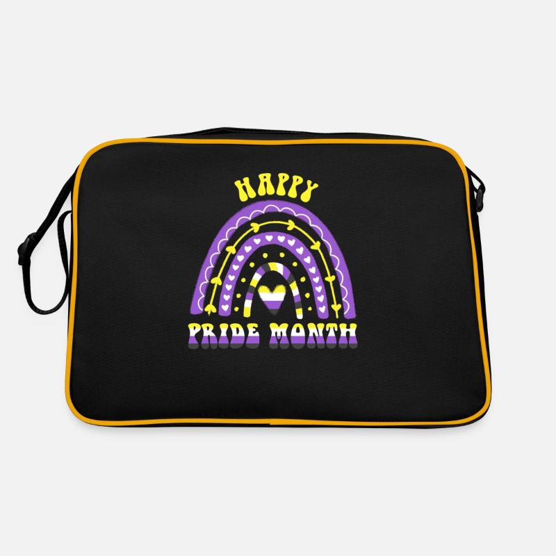Happy Pride Month Nonbinary Rainbow Retro Bag