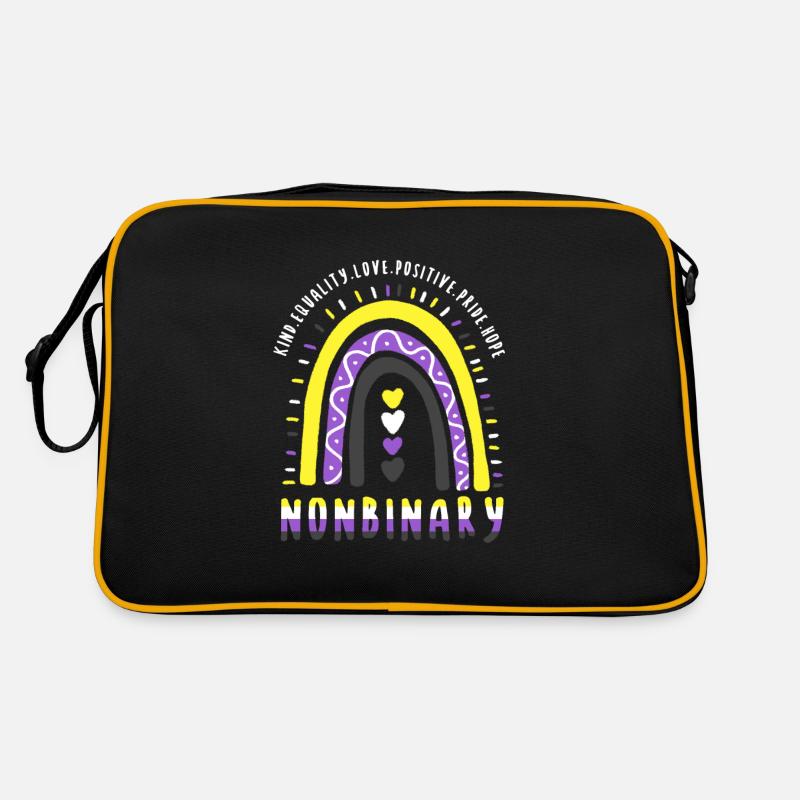 Nonbinary Boho Regenbogen Retro Tasche