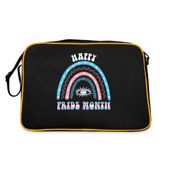 Boho Rainbow Happy Pride Mois Transgenre - Sac Retro - noir/or - Dos