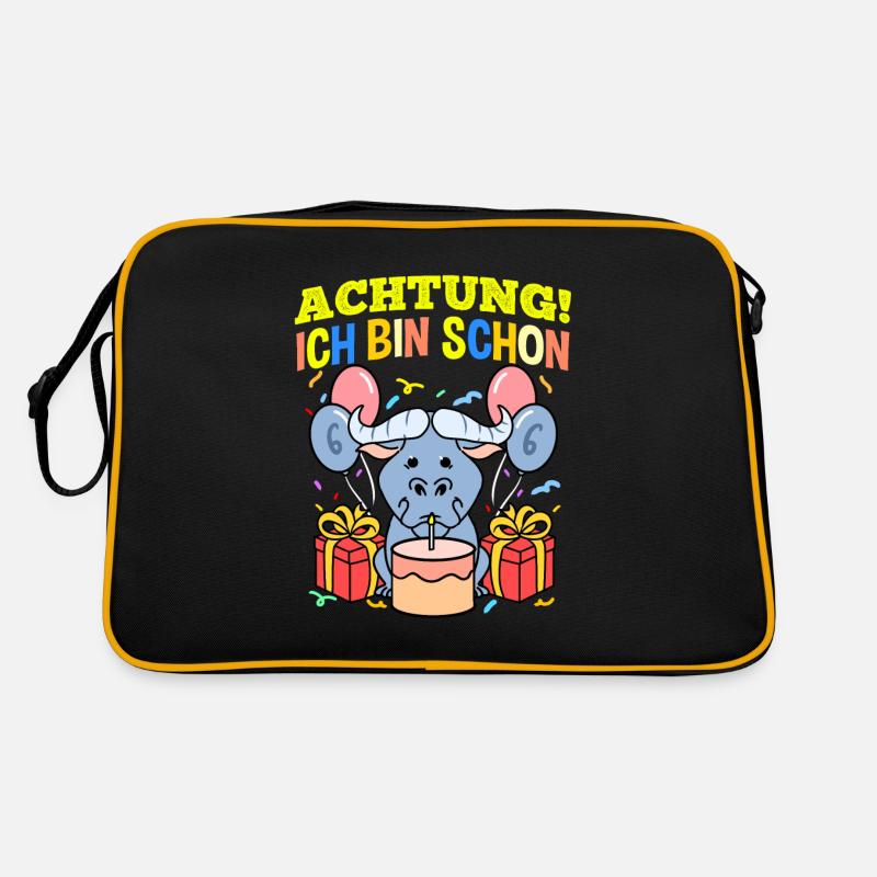 Achtung Ich Bin Schon 6 Geburtstag Gnu Retro Tasche