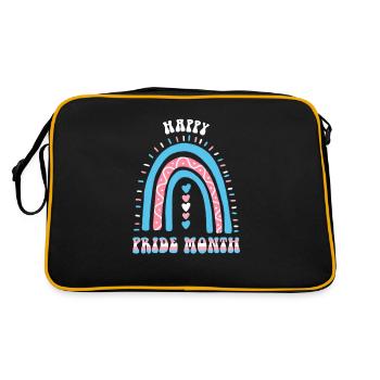 Happy Pride Month Trans Boho Rainbow - Retro Bag - black/gold - Back