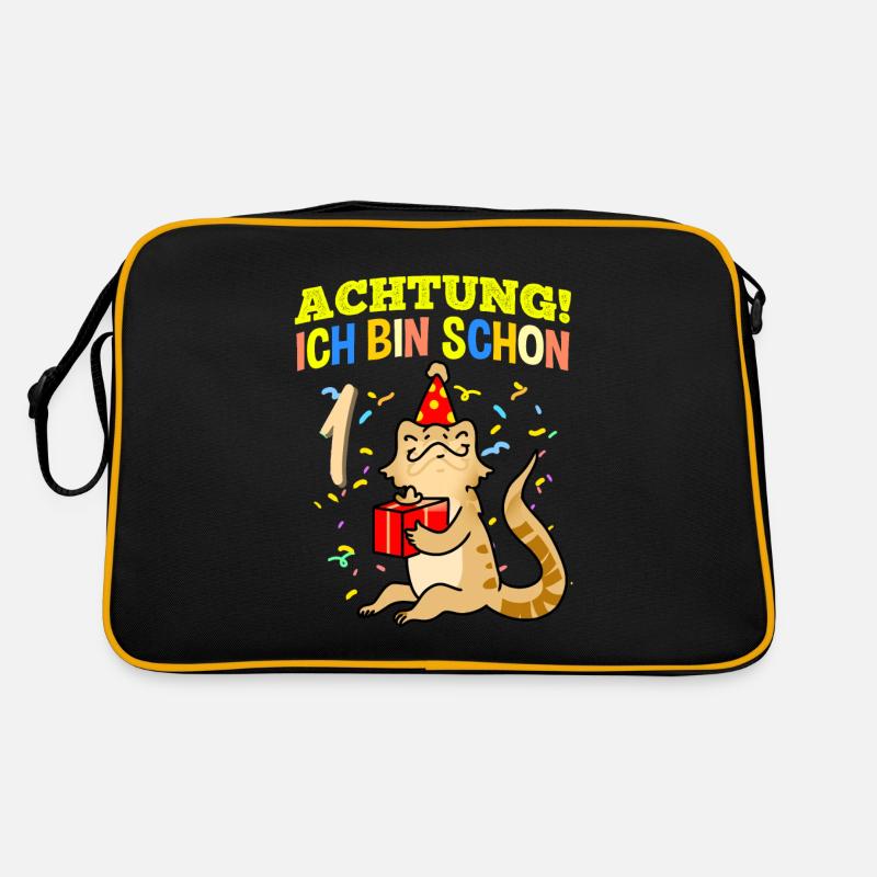 Achtung Ich Bin Schon 1 Geburtstag Bartagame Retro Tasche